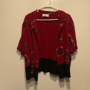 Vintage Red Blouse w/ Graphics